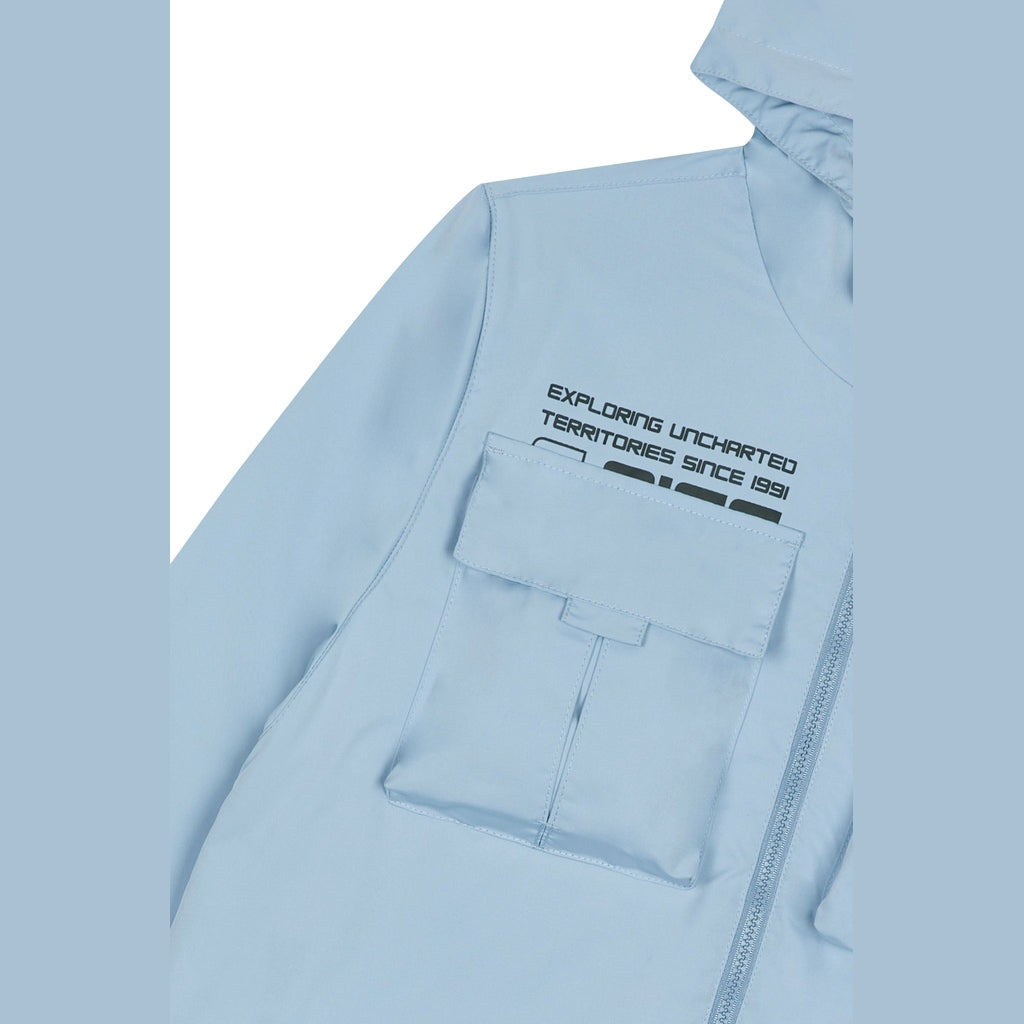 Smoke Rise Windbreaker Utility Jacket - Pale Blue