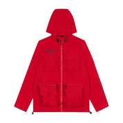 Smoke Rise Windbreaker Utility Jacket - Red