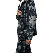 Smoke Rise Windbreaker Utility Jacket - Stone Camo