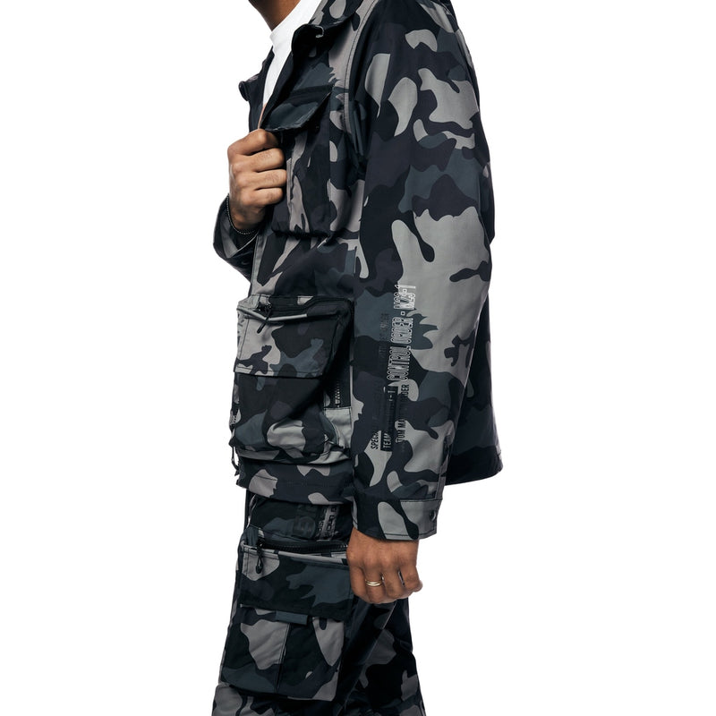 Windbreaker Utility Jacket - Stone Camo