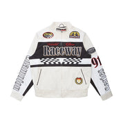 Smoke Rise Big and Tall Big And Tall Windbreaker Racing Jacket - Latte