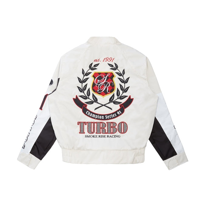 Smoke Rise Windbreaker Racing Jacket - Latte