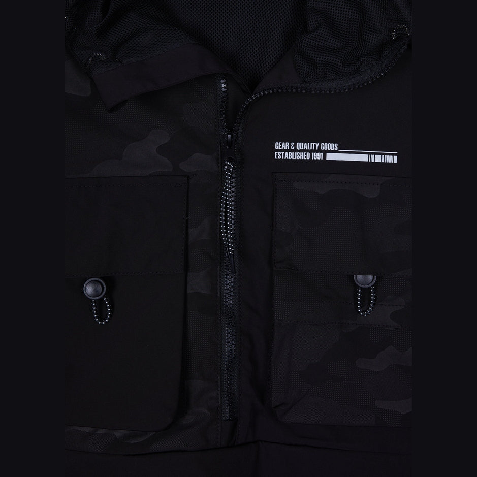 Smoke Rise Windbreaker Utility Jacket - Black