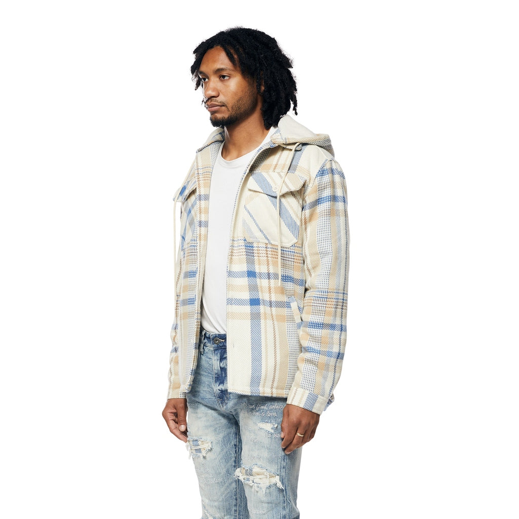 Smoke Rise Plaid Flannel Shacket - Biscotti