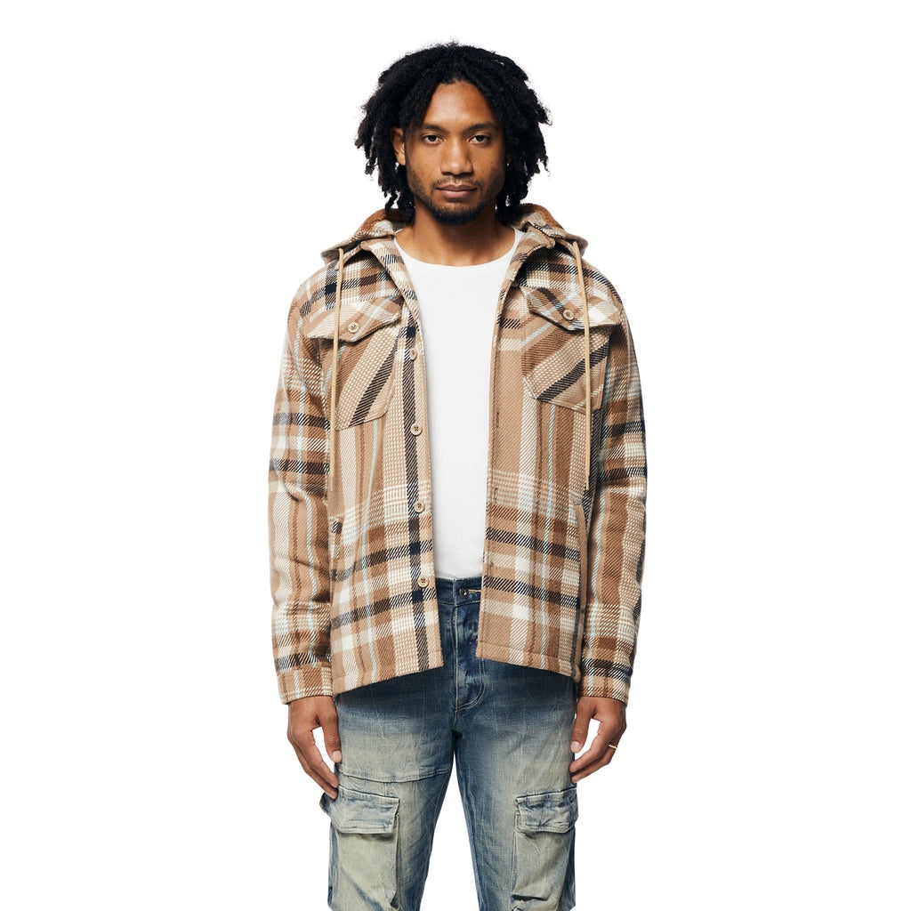 Smoke Rise Plaid Flannel Shacket - Toffee