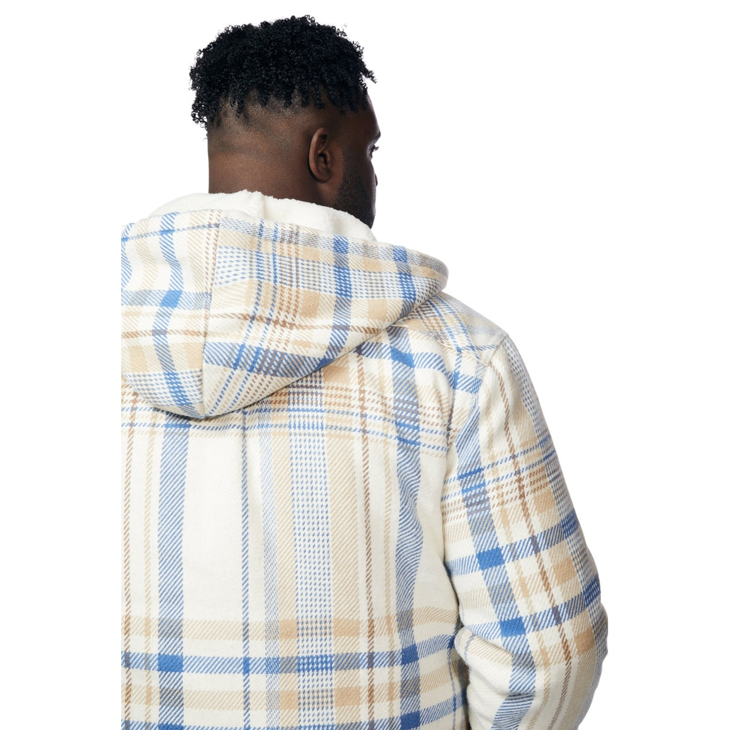 Smoke Rise Big and Tall Big and Tall Plaid Flannel Shacket - Biscotti