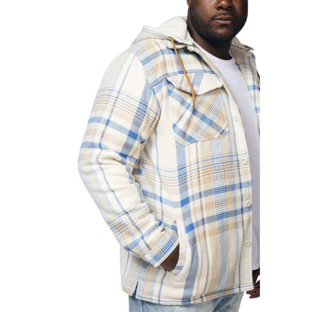 Smoke Rise Big and Tall Big and Tall Plaid Flannel Shacket - Biscotti