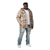 Big and Tall Plaid Flannel Shacket - Toffee