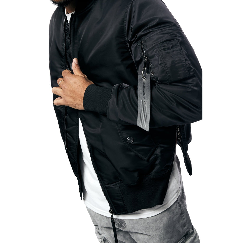 Smoke Rise MA1 Bomber Jacket - Black