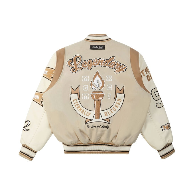 Smoke Rise Torch Varsity Jacket - Clay