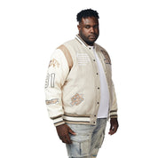 Smoke Rise Big and Tall Big And Tall Torch Varsity Jacket - Clay