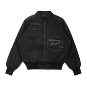 Smoke Rise Windbreaker Racing Jacket - Black