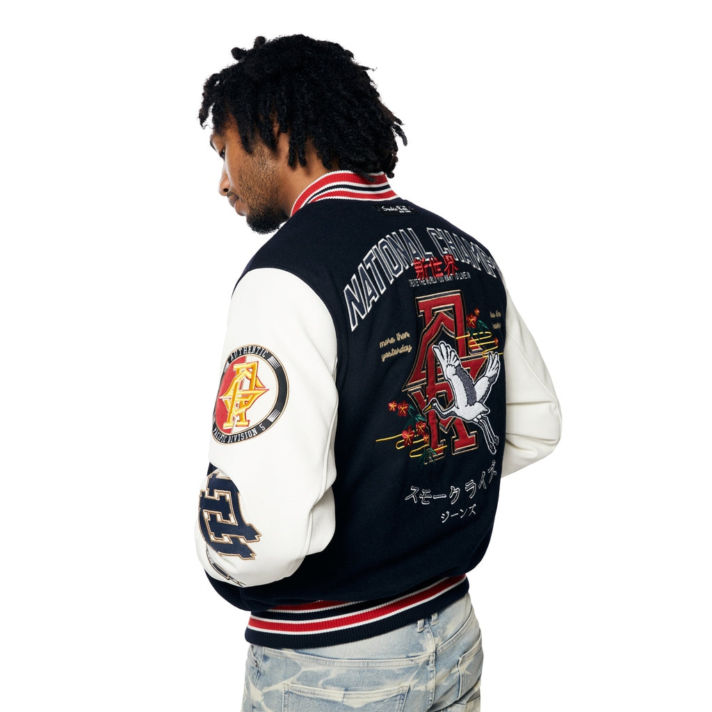 Tokyo Varsity Jacket - Navy | SMOKERISENY.COM