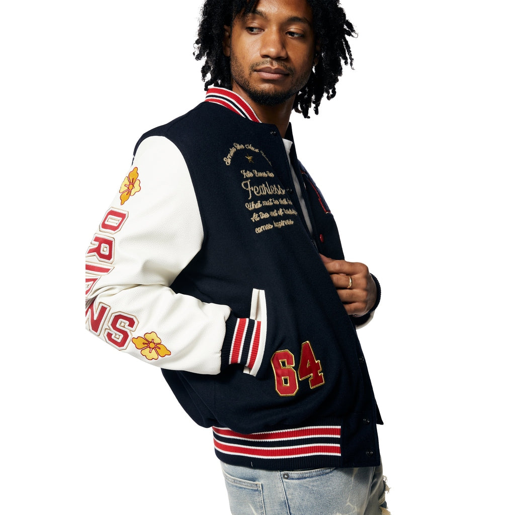 Smoke Rise Tokyo Varsity Jacket - Navy