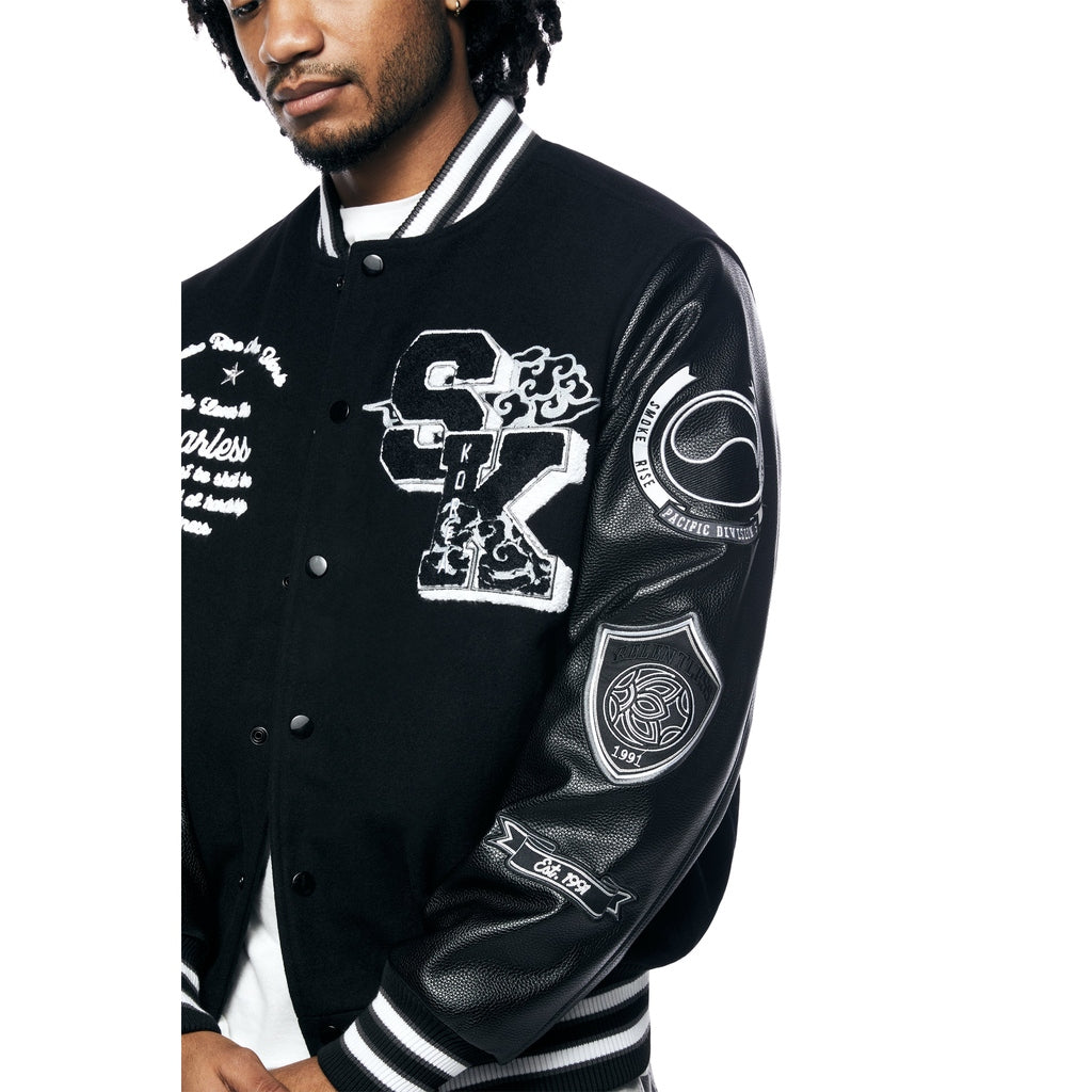 Smoke Rise Seoul Varsity Jacket - Black