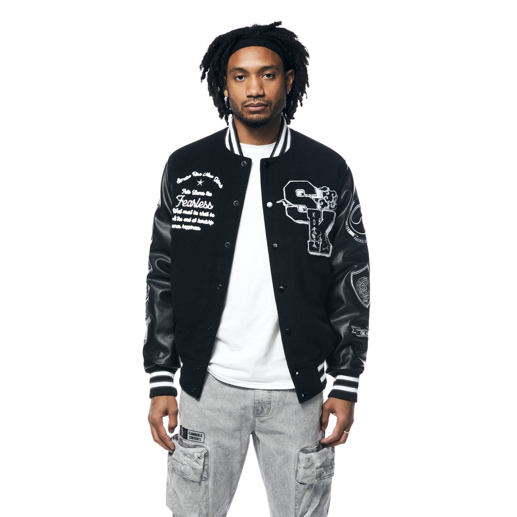 Smoke Rise Seoul Varsity Jacket - Black