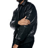 Vegan Leather Varsity Jacket - Black