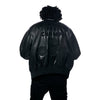 Vegan Leather Varsity Jacket - Black