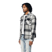 Smoke Rise Plaid Flannel Shacket - Graphite