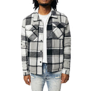 Smoke Rise Plaid Flannel Shacket - Graphite