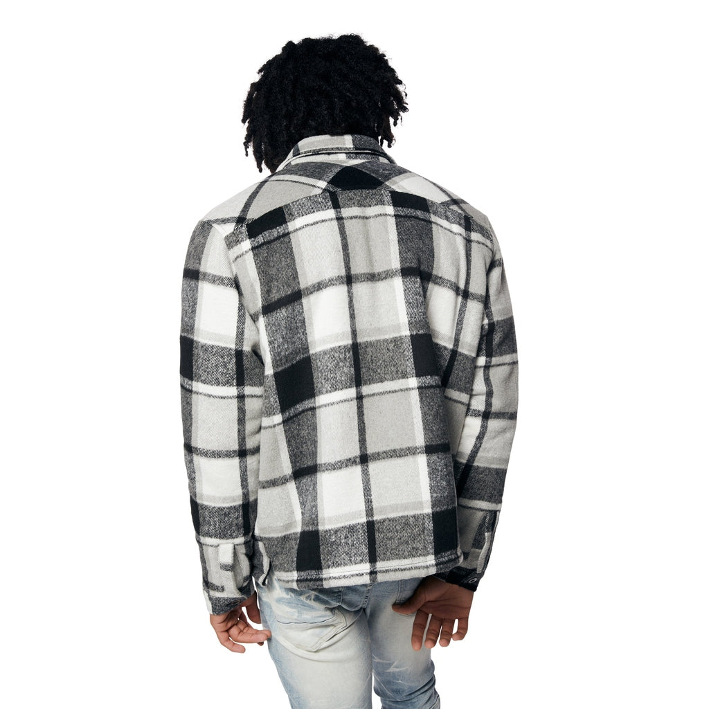 Smoke Rise Plaid Flannel Shacket - Graphite