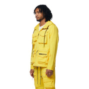 Smoke Rise Hooded Full Zip Utility Windbreaker Jacket - Canary