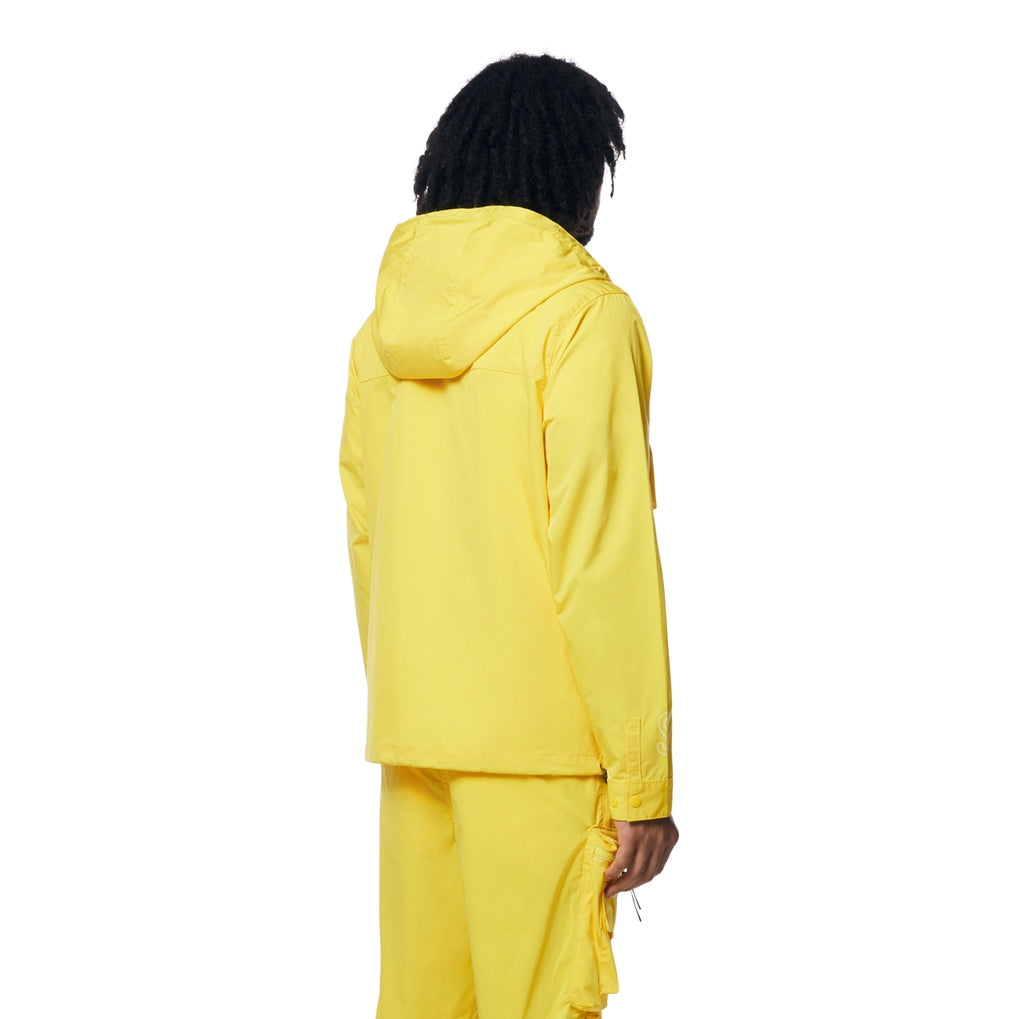 Smoke Rise Hooded Full Zip Utility Windbreaker Jacket - Canary