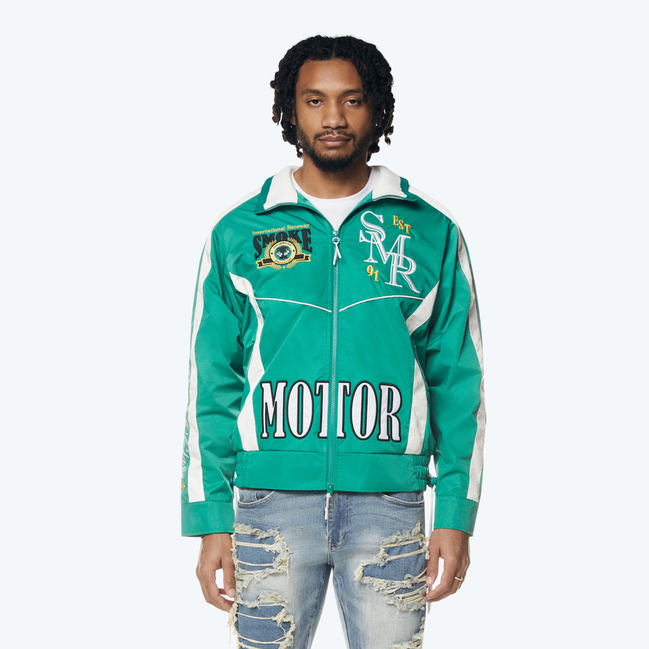 Euro Racing Windbreaker Jacket - Hunter Green