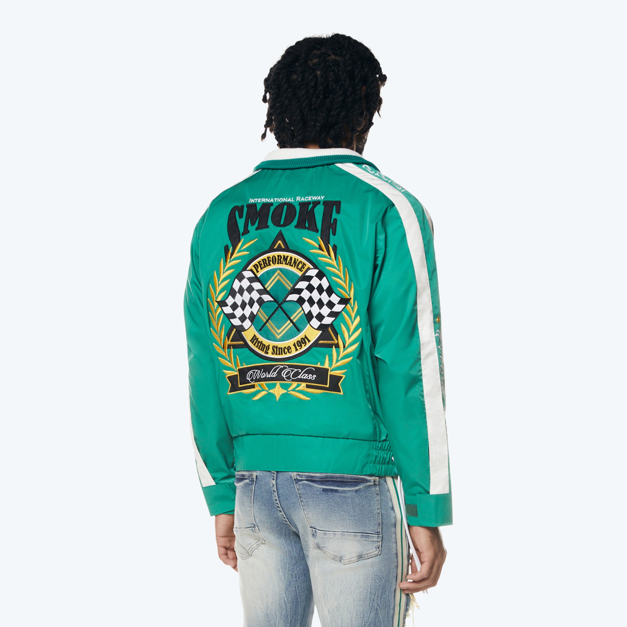 Euro Racing Windbreaker Jacket - Hunter Green