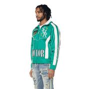 Smoke Rise Euro Racing Windbreaker Jacket - Hunter Green