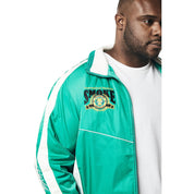 Smoke Rise Big and Tall Big and Tall - Euro Racing Windbreaker Jacket - Hunter Green