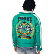 Smoke Rise Euro Racing Windbreaker Jacket - Hunter Green