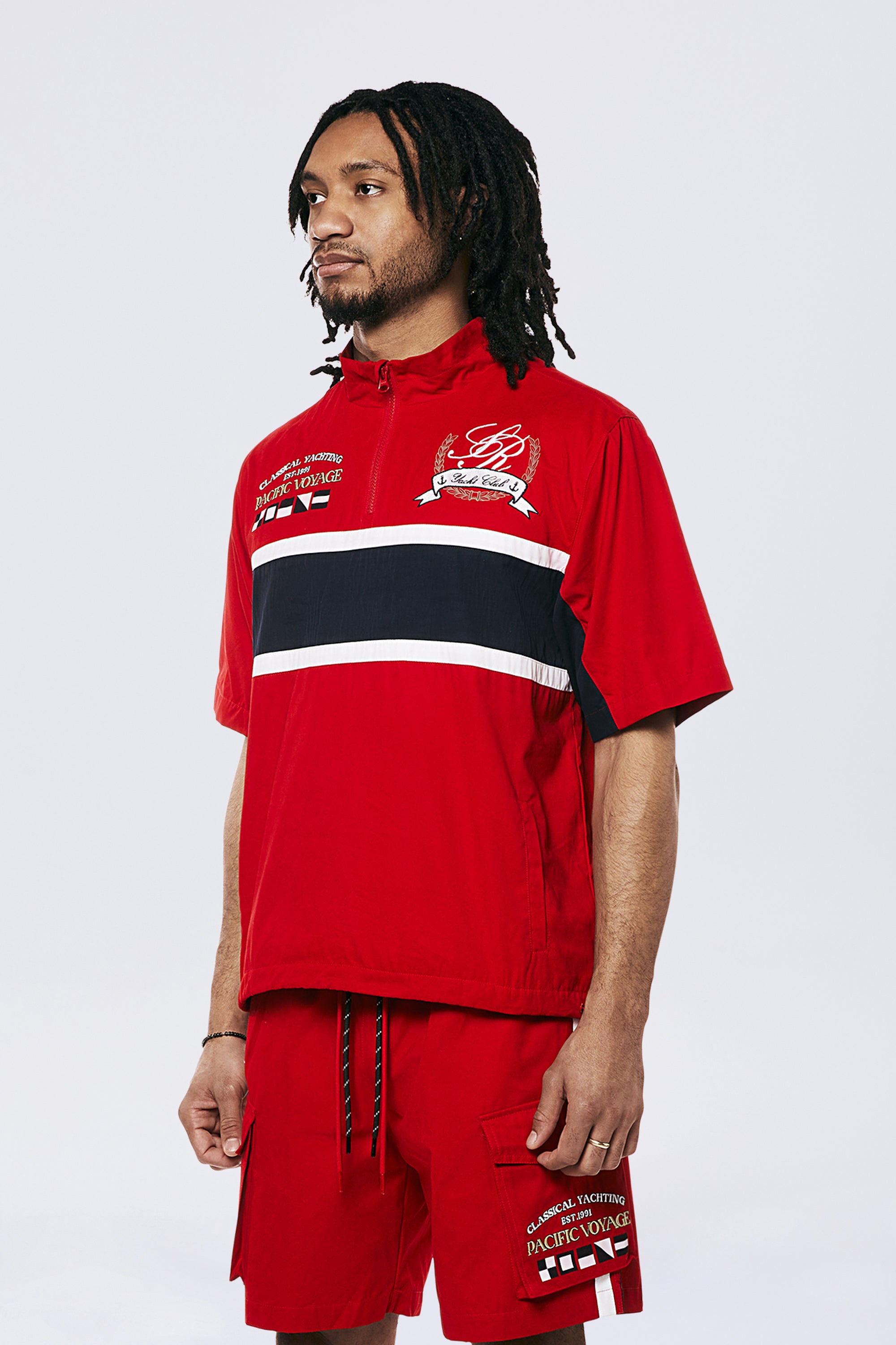 Yacht Club Short Sleeve Anorak - True Red