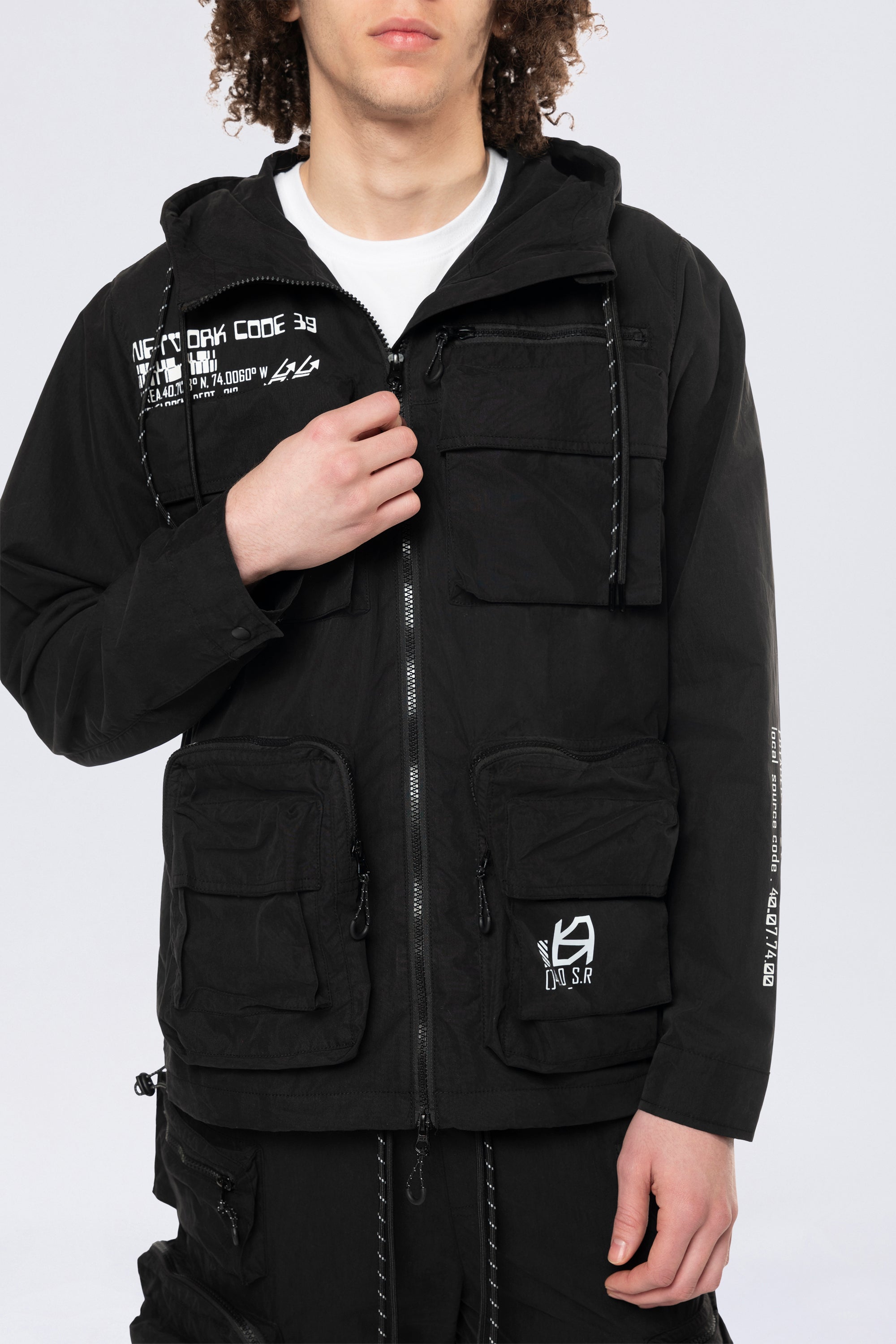 Utility Windbreaker Jacket - Black