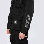 Smoke Rise Utility Windbreaker Jacket - Black