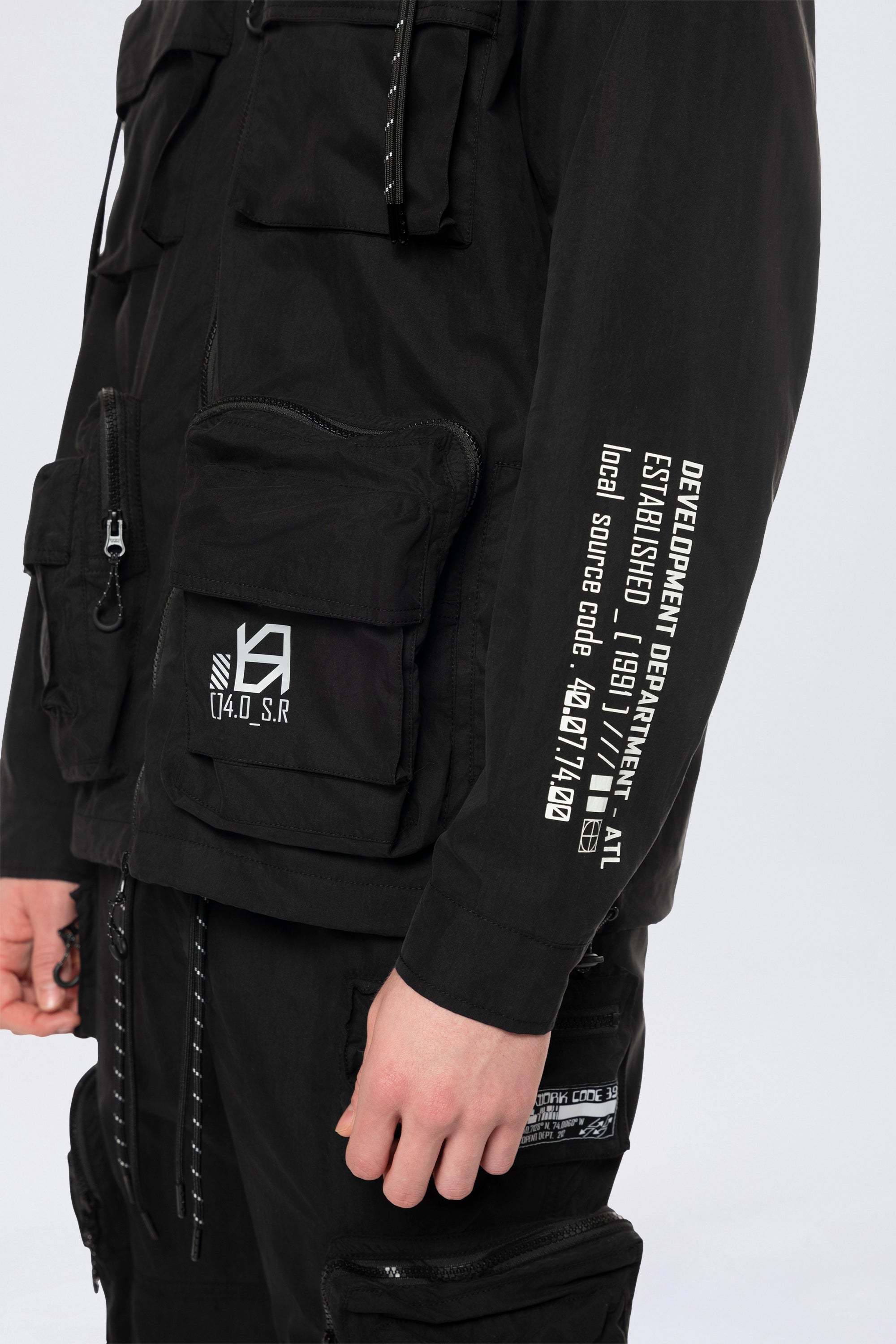 Utility Windbreaker Jacket - Black