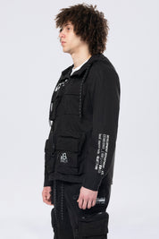 Utility Windbreaker Jacket - Black