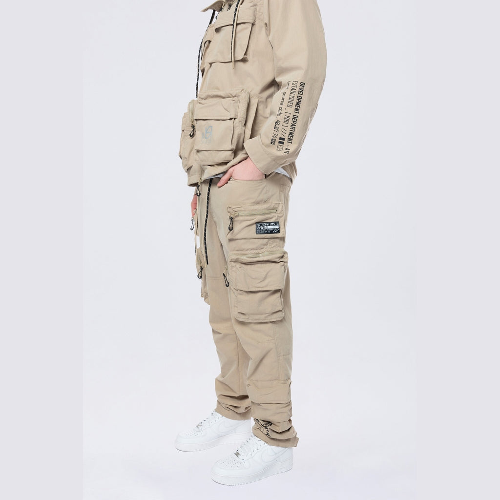 Smoke Rise Utility Cargo Windbreaker Pants - Khaki