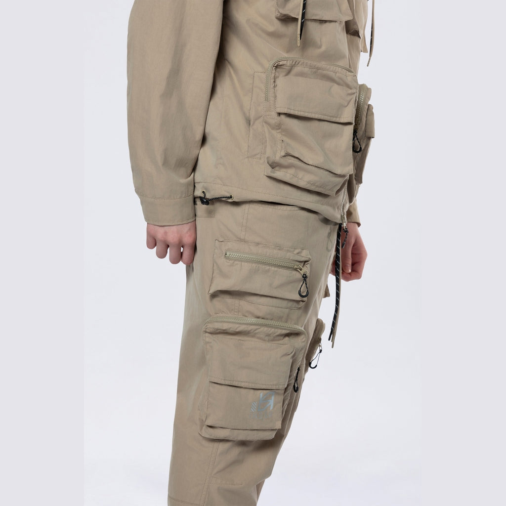 Smoke Rise Utility Cargo Windbreaker Pants - Khaki