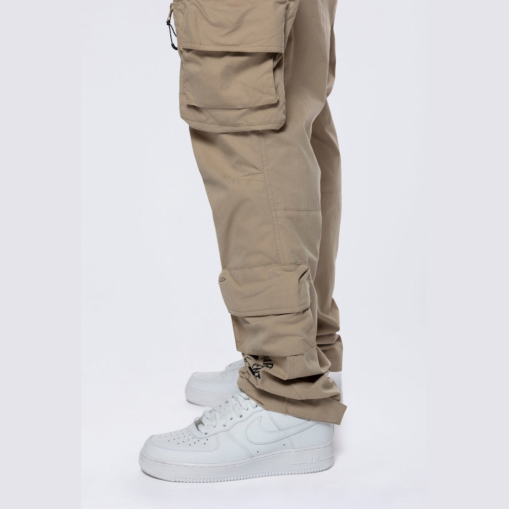 Smoke Rise Utility Cargo Windbreaker Pants - Khaki