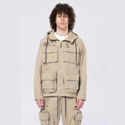 Smoke Rise Utility Windbreaker Jacket - Khaki