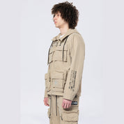 Smoke Rise Utility Windbreaker Jacket - Khaki