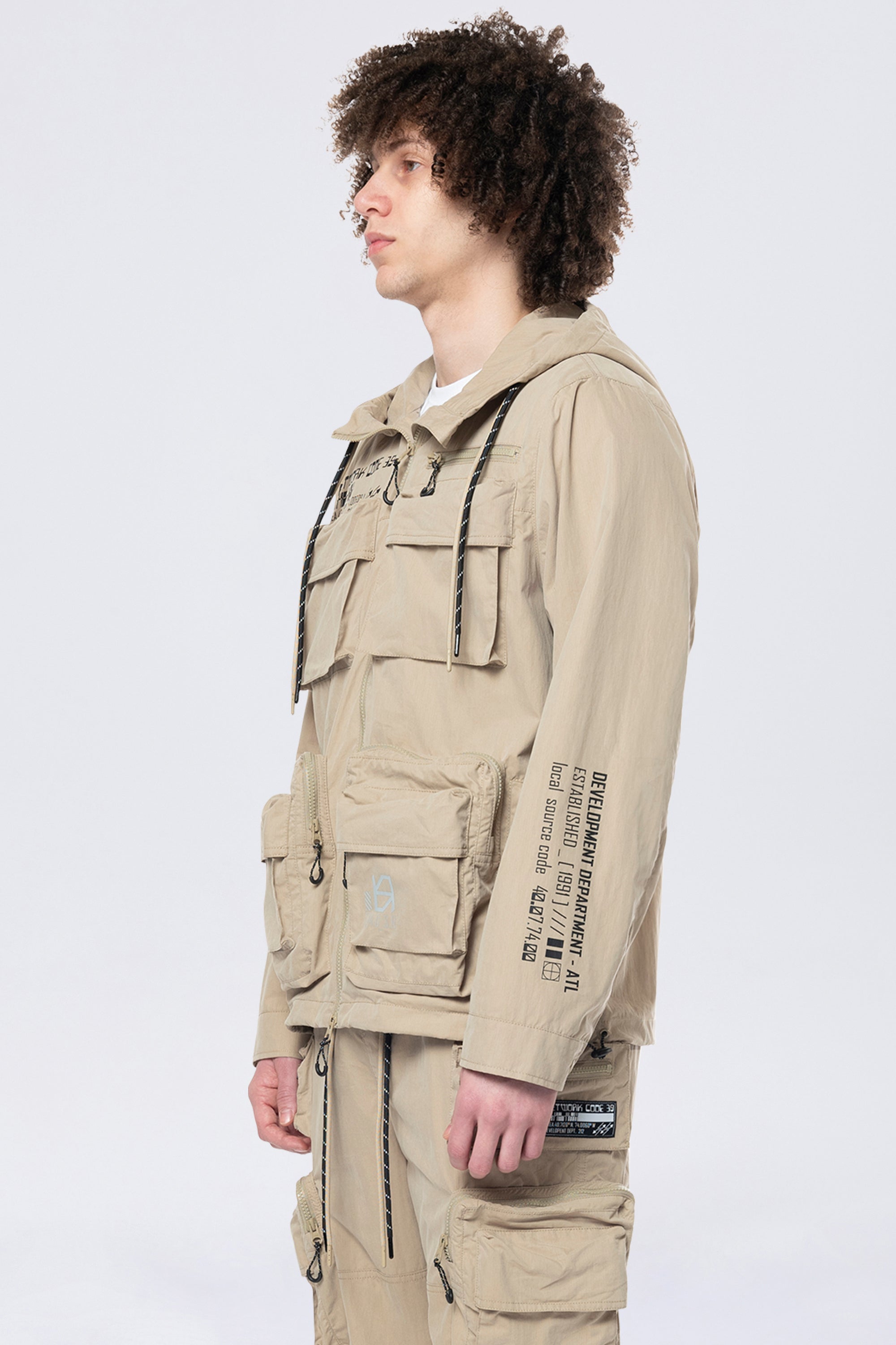 Utility Windbreaker Jacket - Khaki