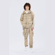 Smoke Rise Utility Windbreaker Jacket - Khaki