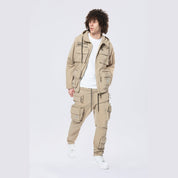 Smoke Rise Utility Cargo Windbreaker Pants - Khaki