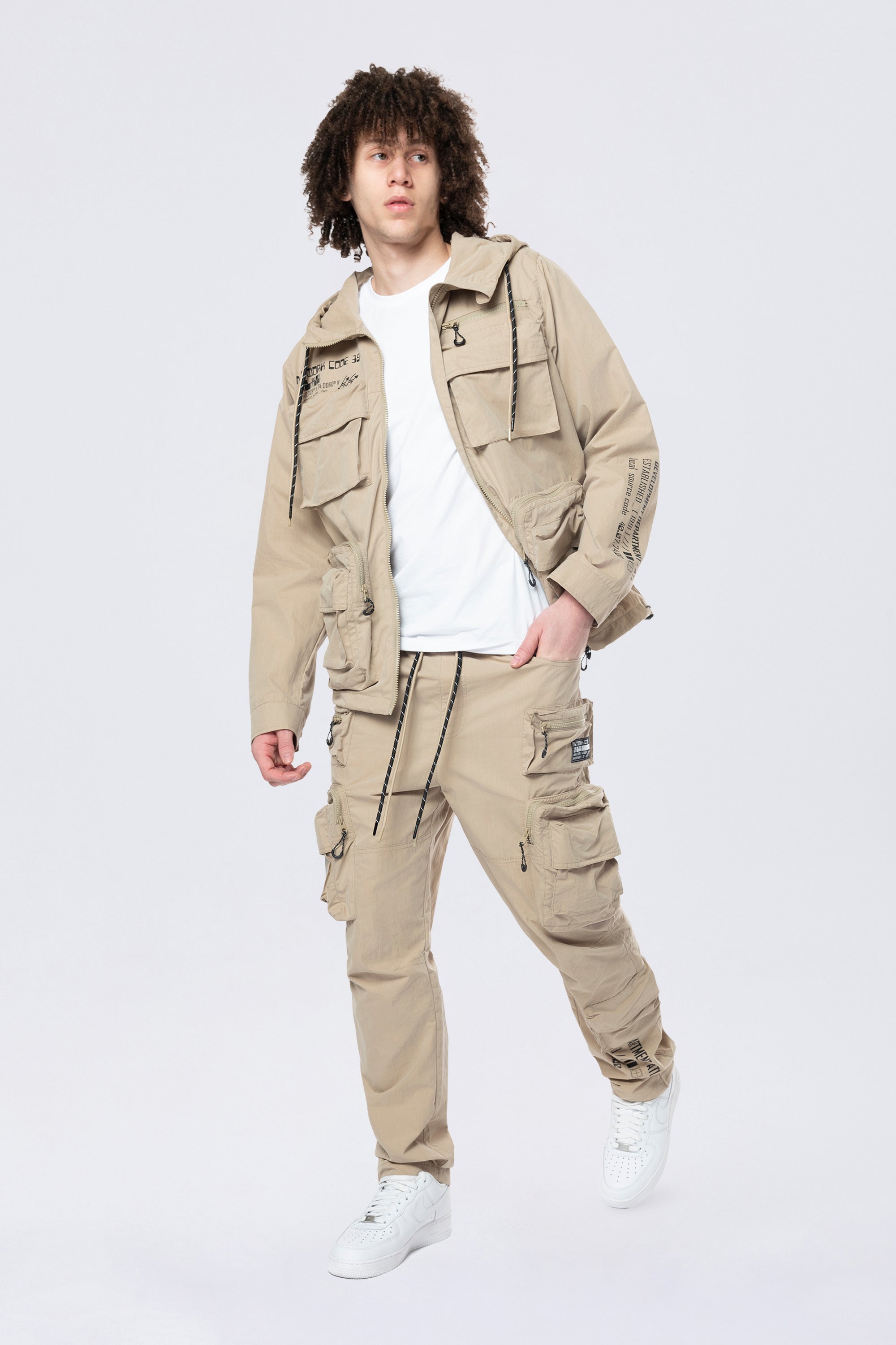 Utility Windbreaker Jacket - Khaki