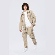 Smoke Rise Utility Cargo Windbreaker Pants - Khaki