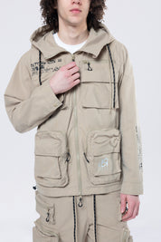 Utility Windbreaker Jacket - Khaki