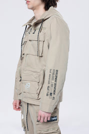 Utility Windbreaker Jacket - Khaki