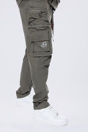 Utility Cargo Windbreaker Pants - Thyme